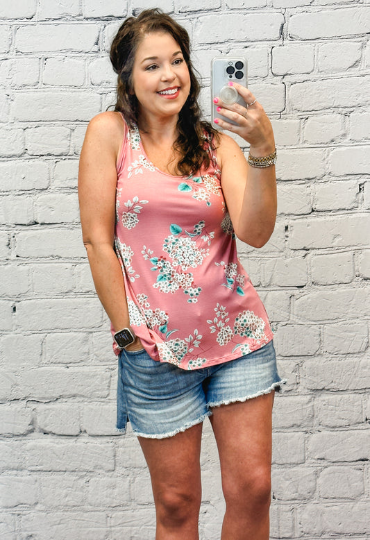 RACERBACK FLORAL TANK TOP