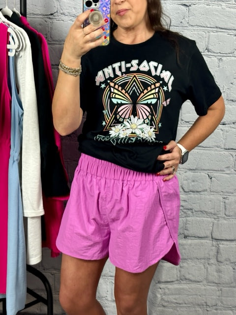 Rouched Windbreaker Shorts