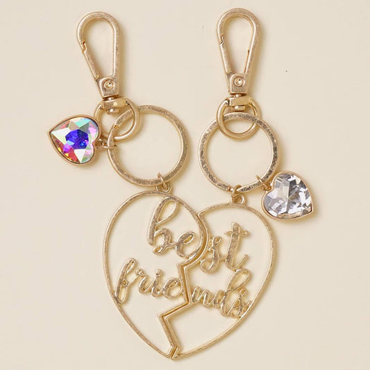2PCS - Heart Shaped Best Friends Keychain Set