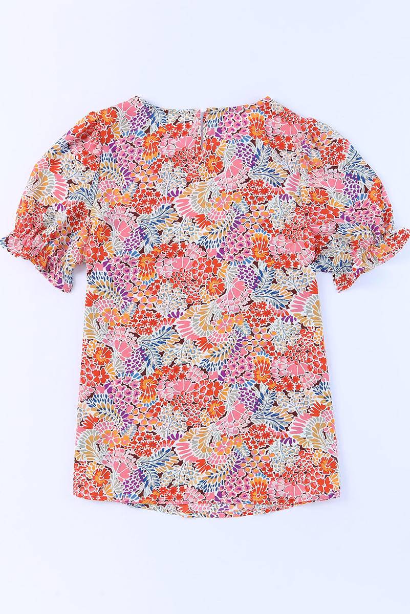 Floral Print Puff Sleeve Blouse I Plus