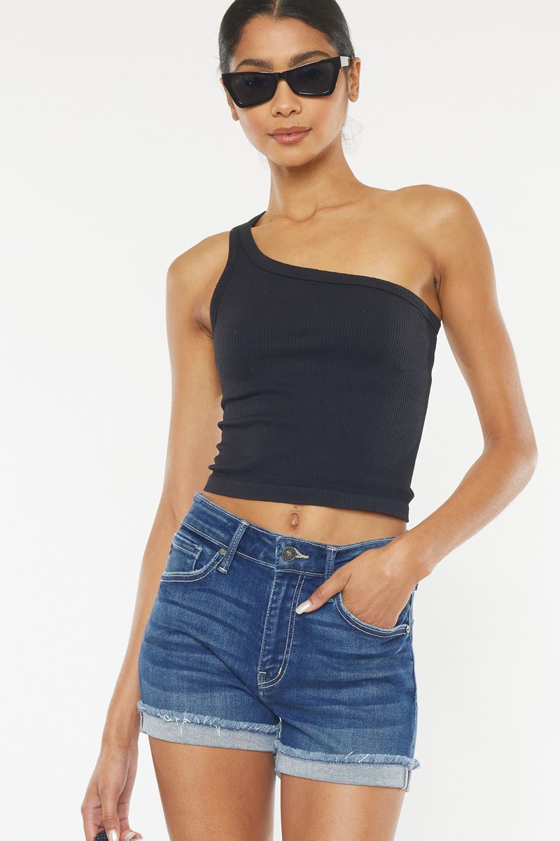 KanCan- High Rise Stone Wash Short
