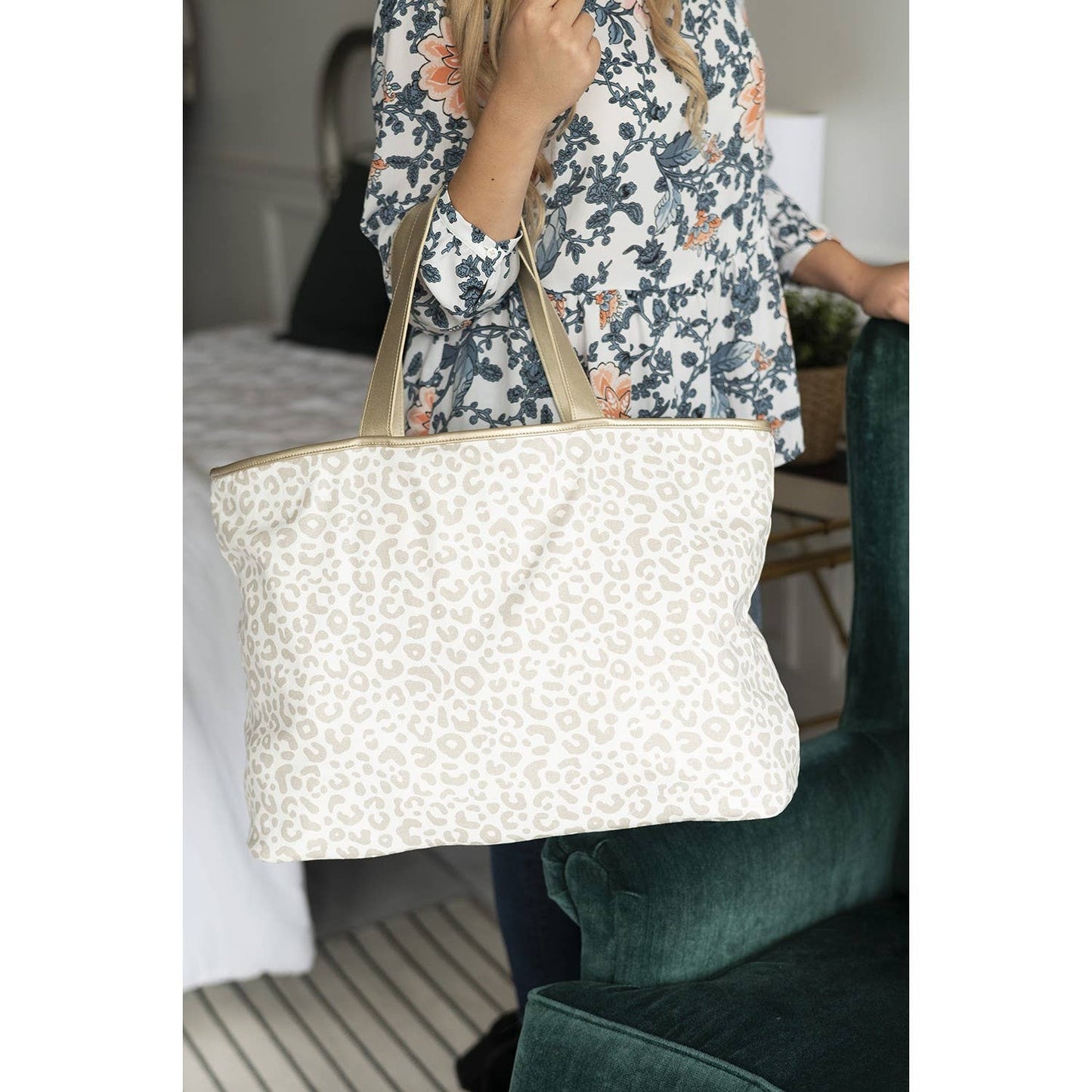 Natural Leopard Ally Tote