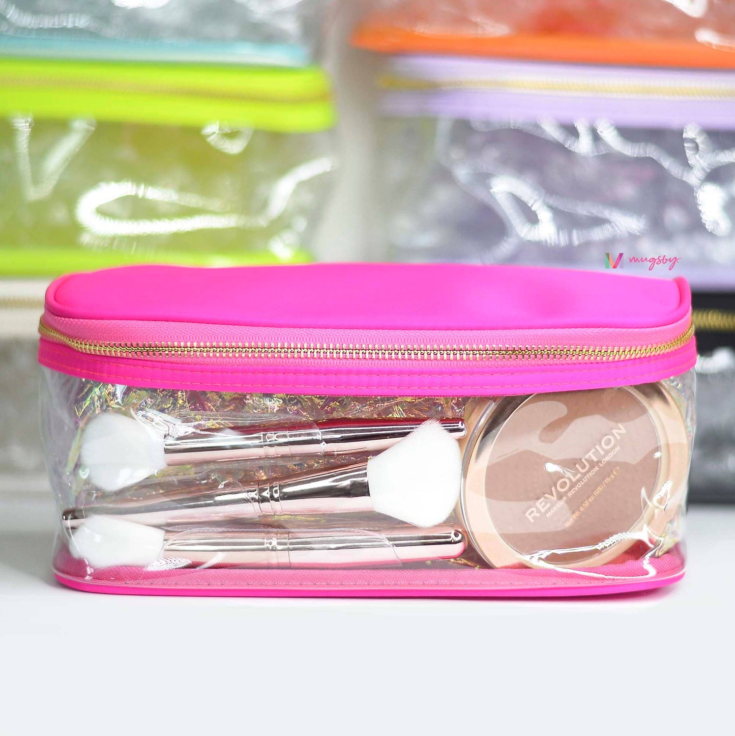 Hot Pink Rectangular Makeup Bag