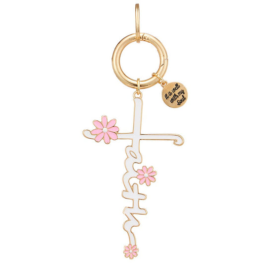 Faith Charm Enamel Keychain