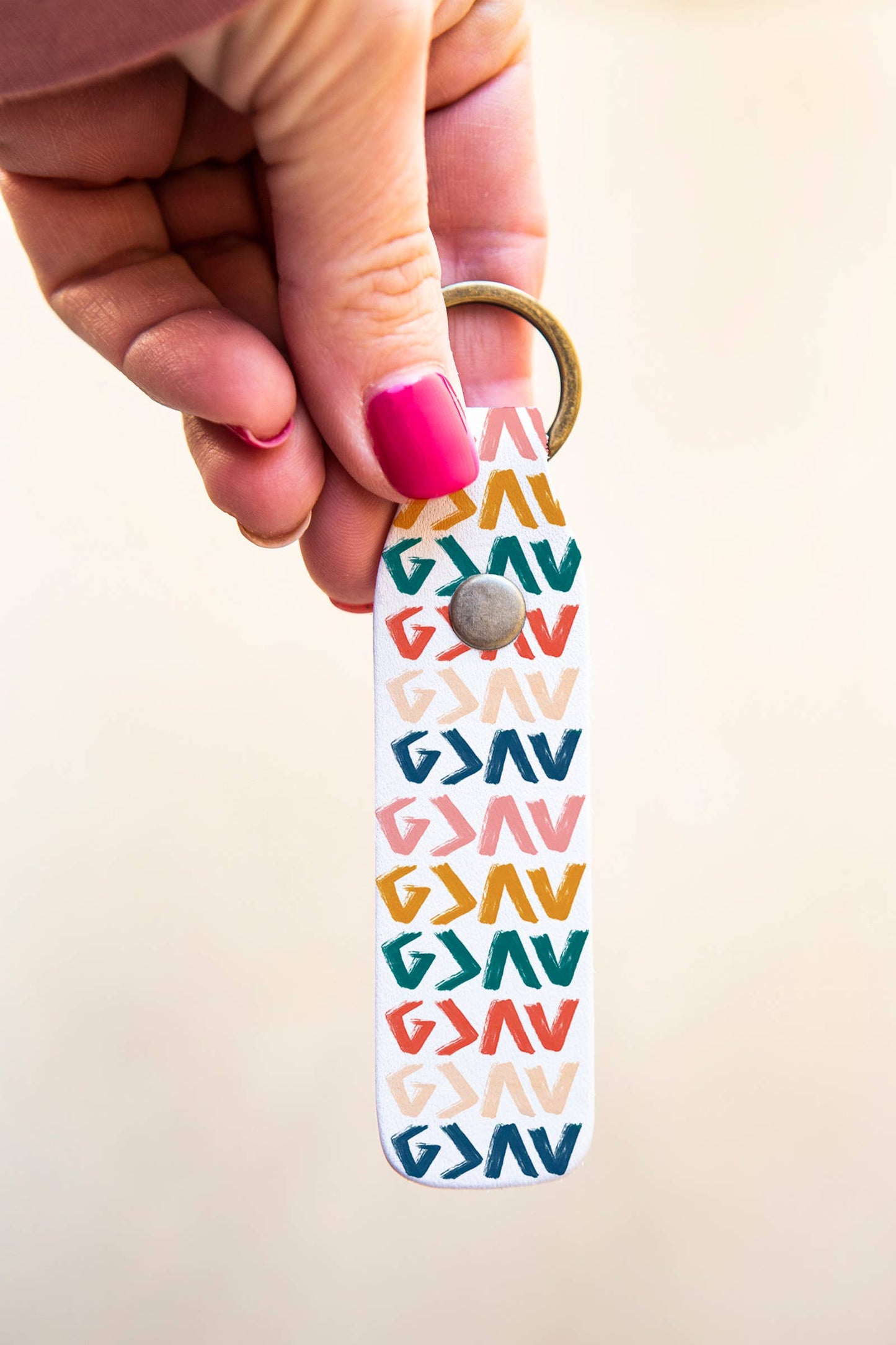 God is Greater Leather Keychain