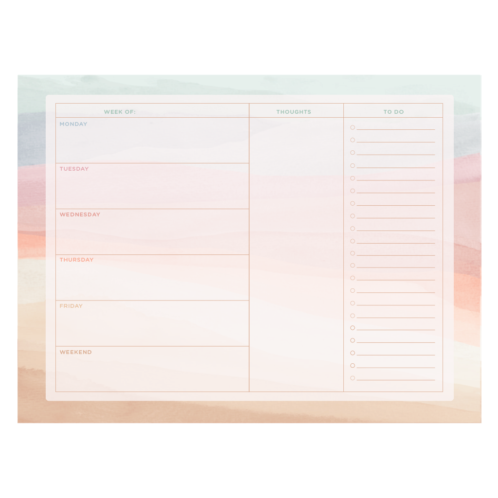 Sunset Stripes Weekly Deskpad