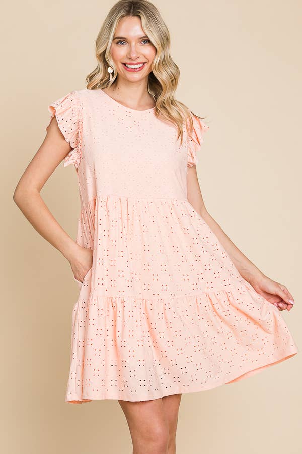 BabyDoll Tiered Mini Ruffle Sleeve Dress