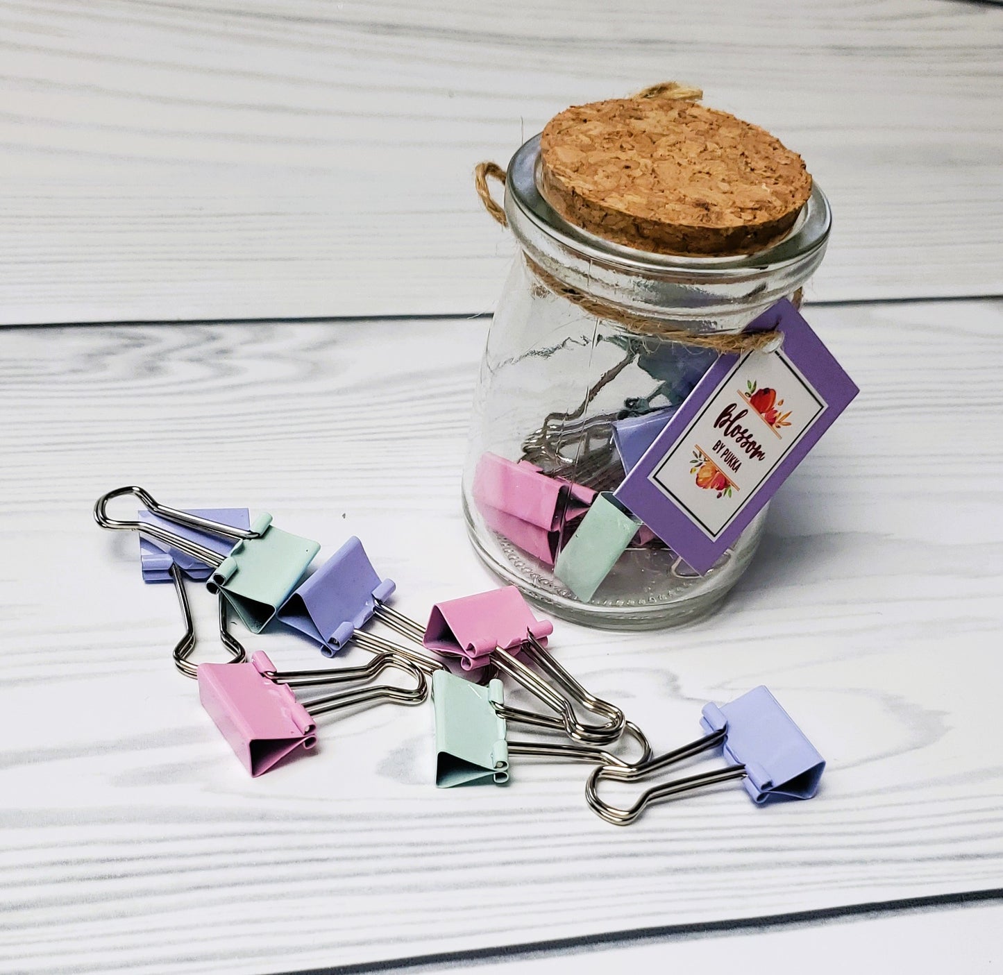 Blossom Mini Binder Clip Jar