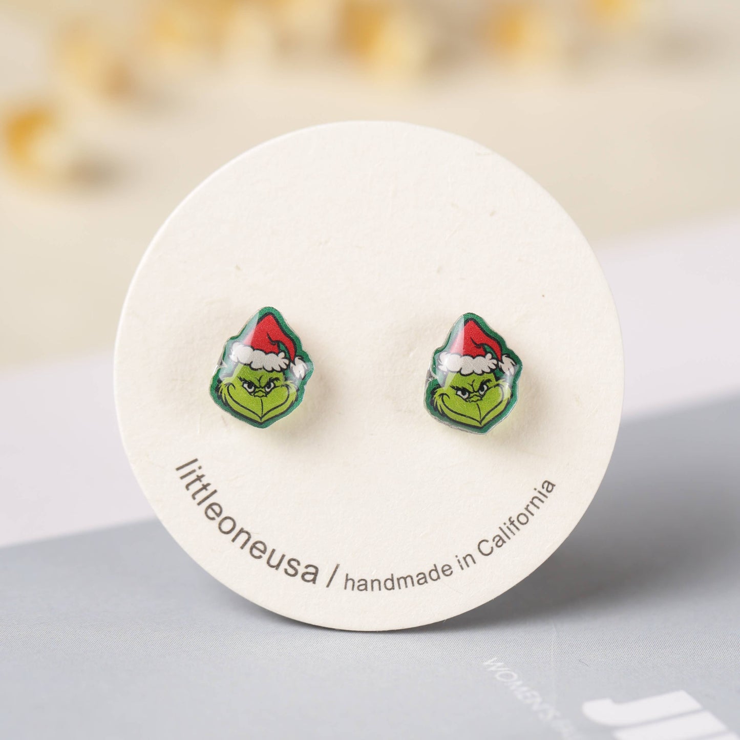 Fall 2024 Christmas Hat Grinch Titanium Earring Studs