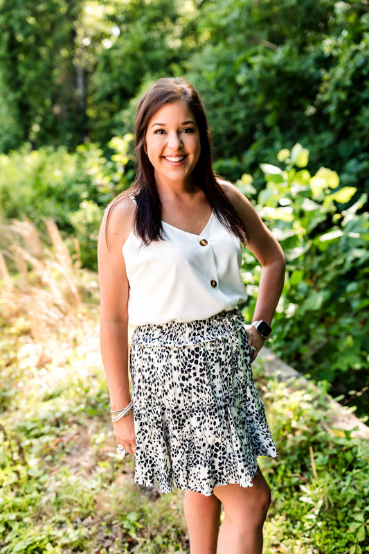 Leopard Print Ruffle Mini Skirt