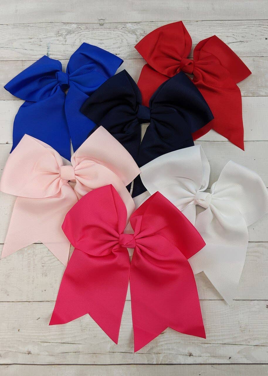 Cheer Bow with Alligator Clip: Red