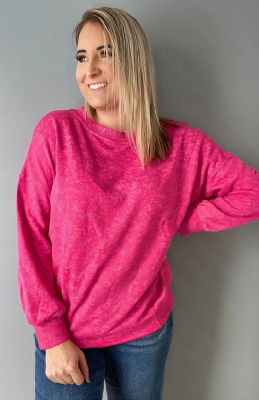 Pink Mineral Wash Crewneck