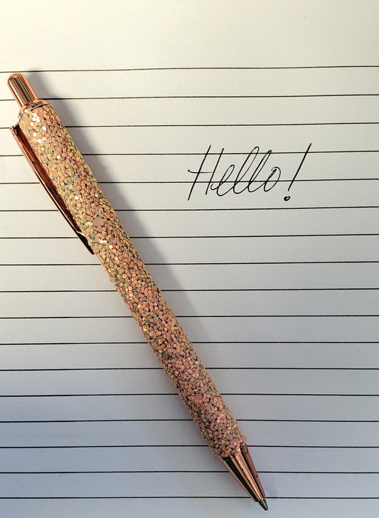 Stationary Pen | Sunset Confetti Clickable Pen | Black Ink | SKU # PEN51