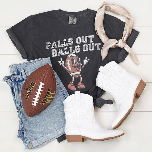 Falls Out Balls Out Funny Graphic Tee