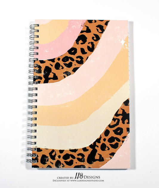 Spiral Lined Notebook | Pink Cheetah | 8.5 x 5.5 | 80 Pages | SKU # NB0001