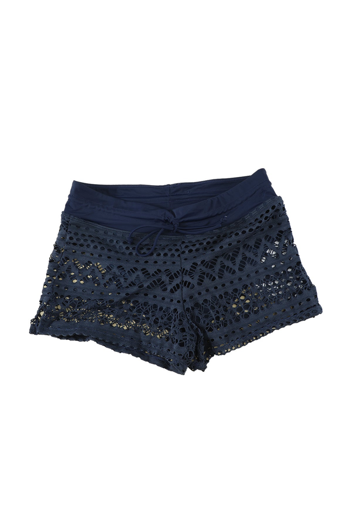 Lace Shorts Attached Swim Bottom